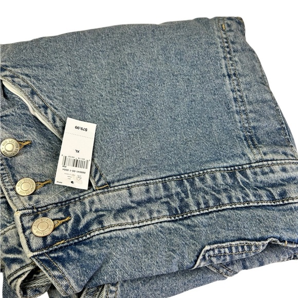 NEW GAP Slouchy Denim Overalls XL light wash blue - Picture 3 of 4